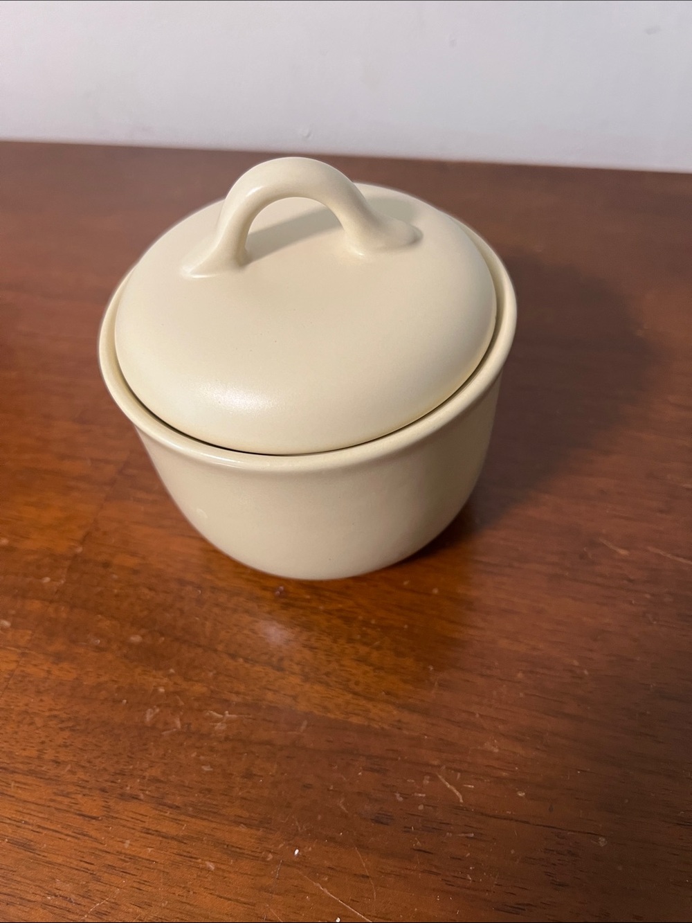 Neutral Cream Ceramic Lidded Sugar Pot